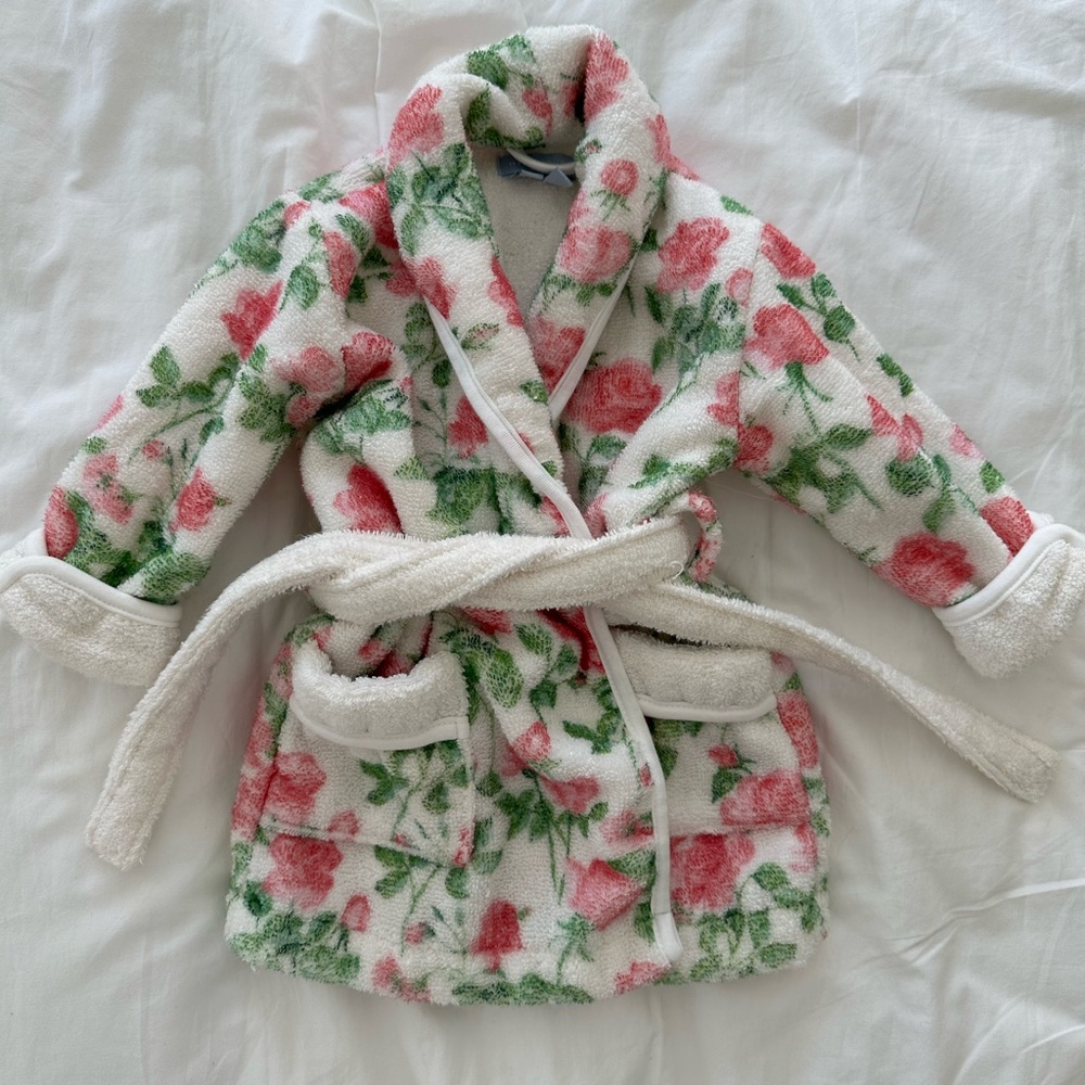 Hill House The Baby Hotel Robe in English Rose 6-12 months